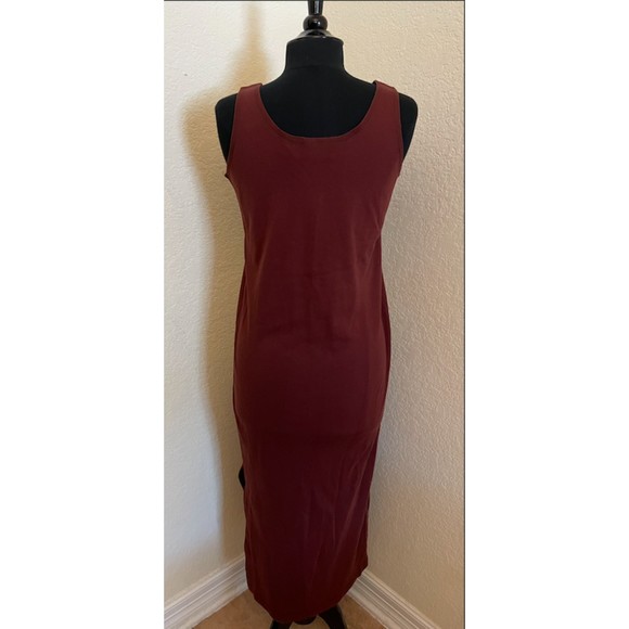 Mixit Vintage 90's Tank Dress Side Slit-Brown - Picture 2 of 10